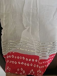 Ethnic White Skirt With Bandhani Border