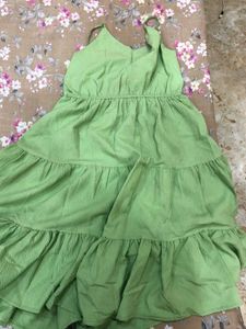 Green Frock With Sheer Shrug