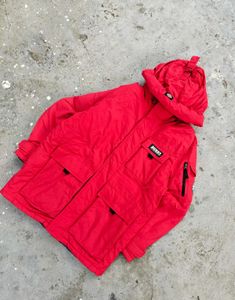 DICKIES RED HODDED PUFFER JACKETS