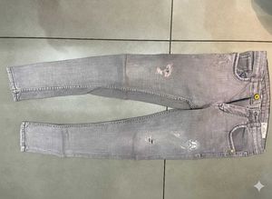 Gray Distressed Denim Jeans
