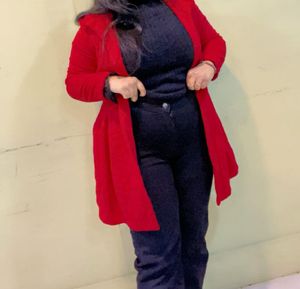Red Knit Cardigan