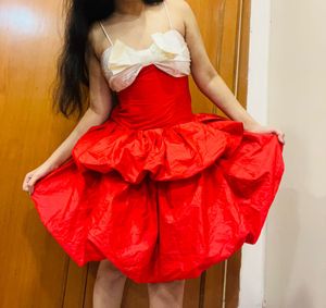 Red Bow Party Balloon Dress