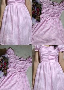 Lavendar Gingham Ruched Dress
