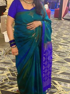 Elegant Teal &amp; Blue Saree