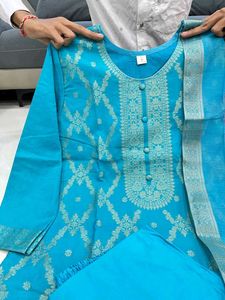 Teal Embroidered Kurta Set