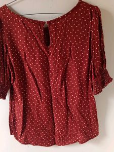 fig Red Polka Dot Top - XS