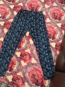 Floral Print Lounge woolen pants