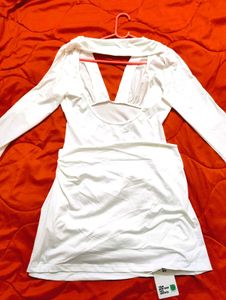 White Long Sleeve Mini Dress