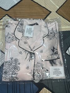 Floral Print Satin Nightsuit