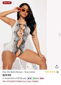 Fashionnova Snakeskin Print Romper