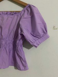 Lilac Puff Sleeve Top