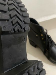 Black leather boots