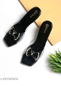 Chic Black Bow Detail Slides
