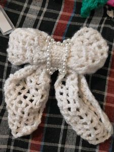 Crochet Bow Hair Clip