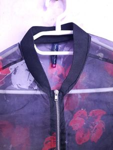 Floral Print Bomber Jacket