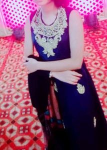 Full Length blue Colour Gown | Sleeveless