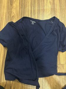 Blue wrap around top