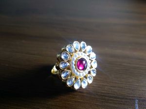 Gold Plated Kundan Ring