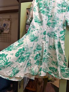 LCW Green Cotton Shirt Dress – Size L