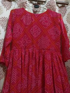 Pink Printed Anarkali  💕