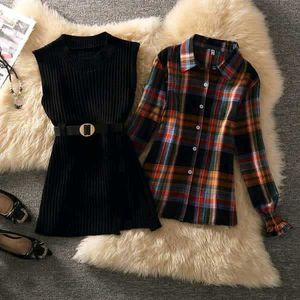 women&#39;s Winter shirt+ sweater combo