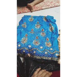 Blue Embellished Ethnic Top