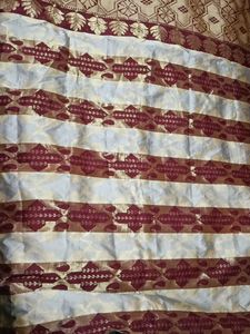Burgundy &amp; Gold Patterned Sari