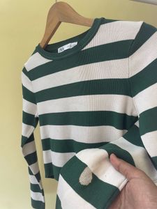 Zara Striped Knit Crop Top