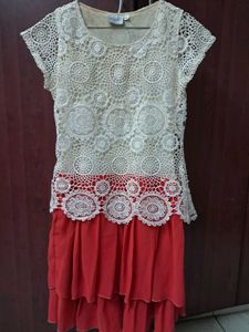 Korean - style lace chiffon Mini Dress