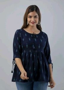 Floral Print Short Kurta
