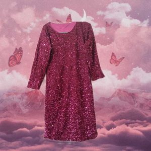 Sparkling Magenta Sequin Dress