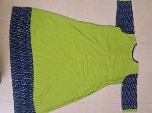 xxl size Stylish Green Printed Dress