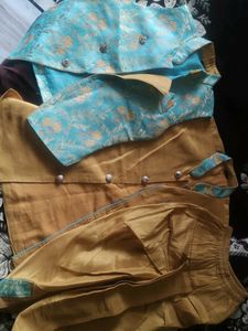 Boys&#39; Festive Turquoise &amp; Gold Waistcoat Set
