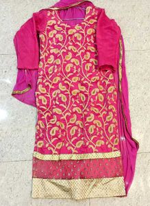 Pink Embroidered Kurta Set