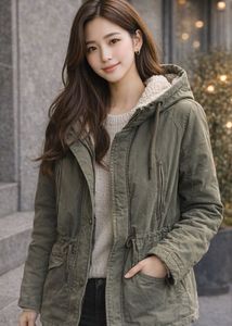 Hooded Olive Green Winter Coat