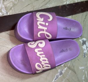 Typographic Printed Slides Slippers