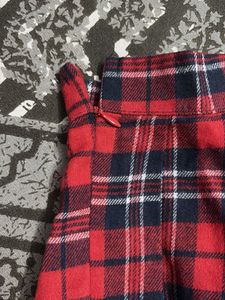 Red Plaid Mini Skirt