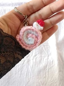 Swiss Roll Crochet Cute Keychain