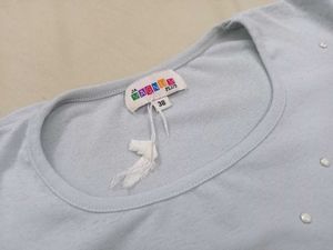 Blue Flower Applique Top