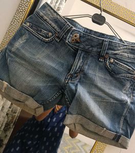 Ripped Denim Shorts