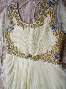 Elegant Cream Embroidered Gown