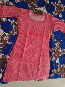 Pink Bobby Print Kurti