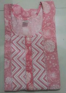 Pink / yellow Floral Print Kurta