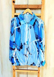 Blue Printed Shirt Size-42-44