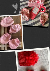 Baby Mittens And Caps Combo