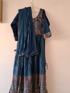 Blue 3 Pc Naira Cut Suit