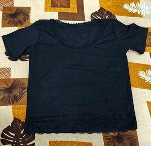 Black Neck Detailing Top