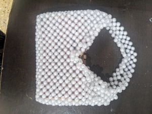White Beaded Purse