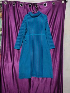 🌸Blue Knitted Turtleneck Dress 👗