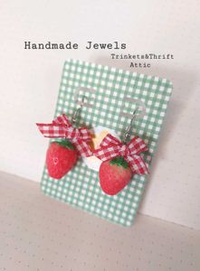 Strawberry Bow Earrings